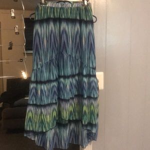 Multi colored high low skirt